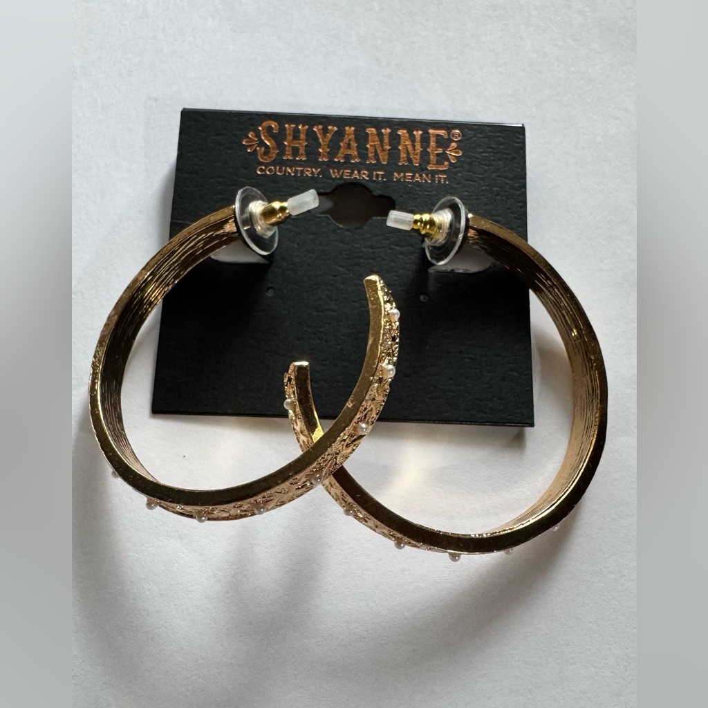 Shyanne Textured Gold Hoop Earrings